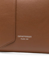 Emporio Armani Leather Tote Bag BROWN