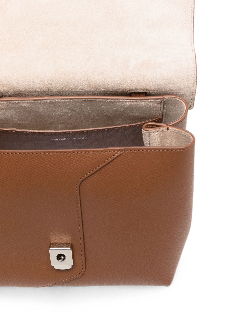 Emporio Armani Leather Top Handle Bag BROWN