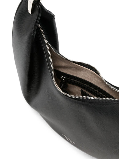 Emporio Armani Leather Shoulder Bag BLACK