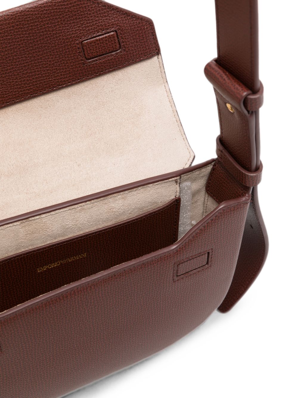 Emporio Armani Leather Crossbody Bag BROWN