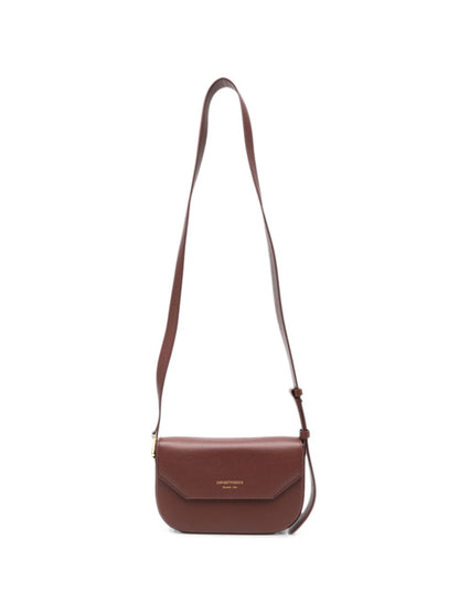 Emporio Armani Leather Crossbody Bag BROWN