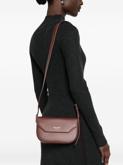 Emporio Armani Leather Crossbody Bag BROWN
