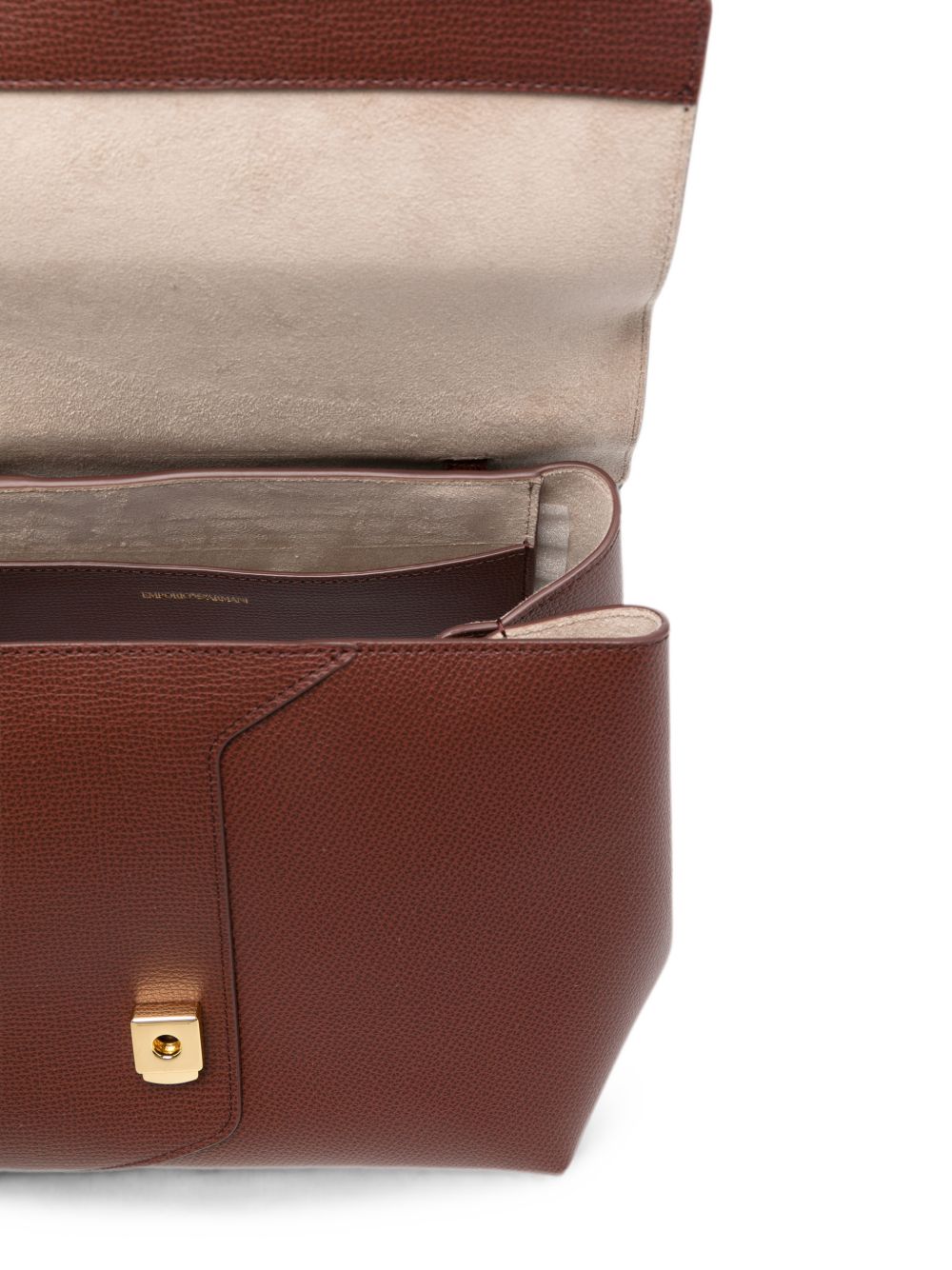 Emporio Armani Leather Foldover Bag BROWN