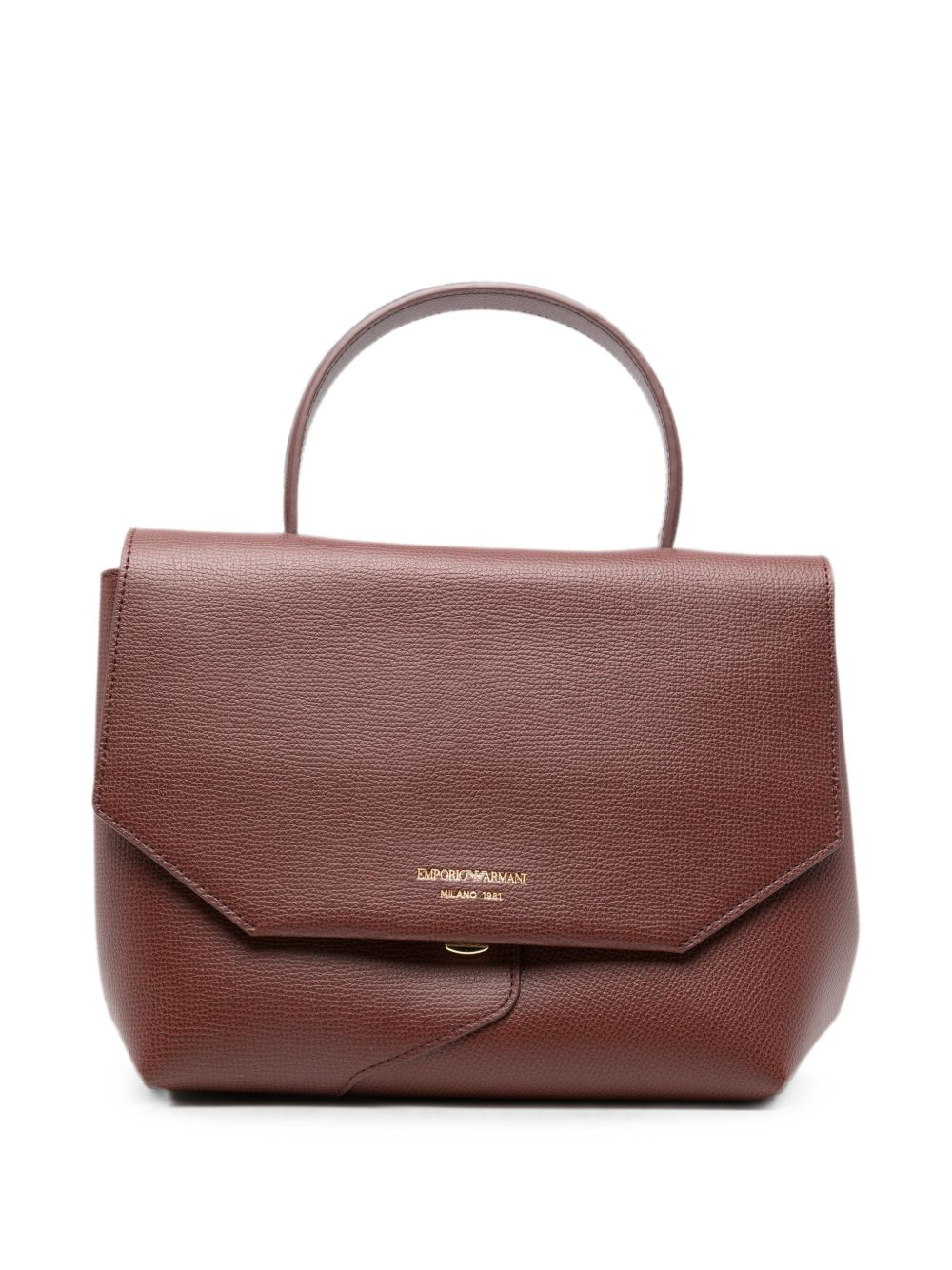 Emporio Armani Leather Foldover Bag BROWN