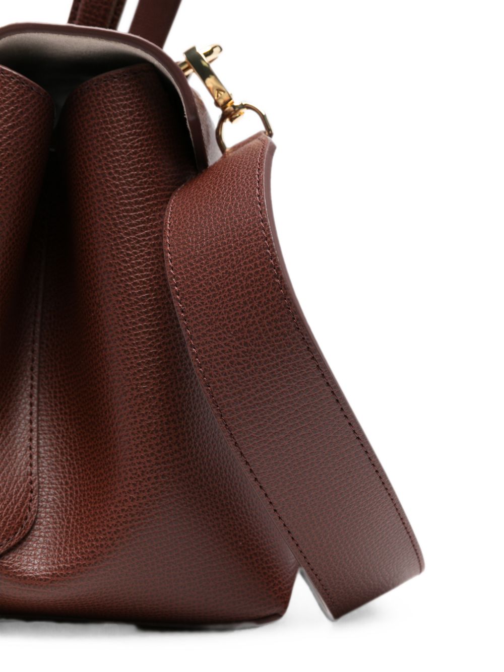 Emporio Armani Leather Foldover Bag BROWN