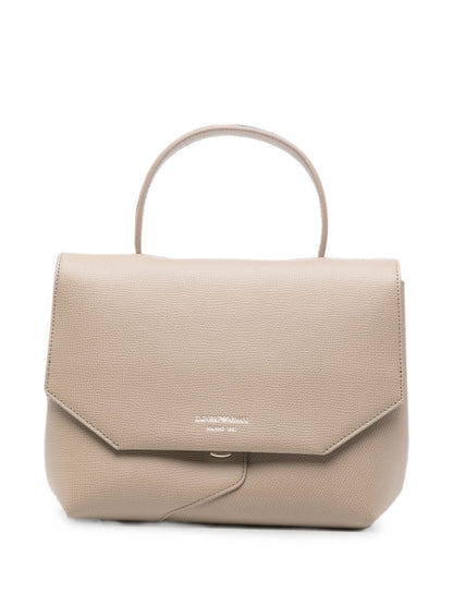 Emporio Armani Leather Foldover Bag BROWN