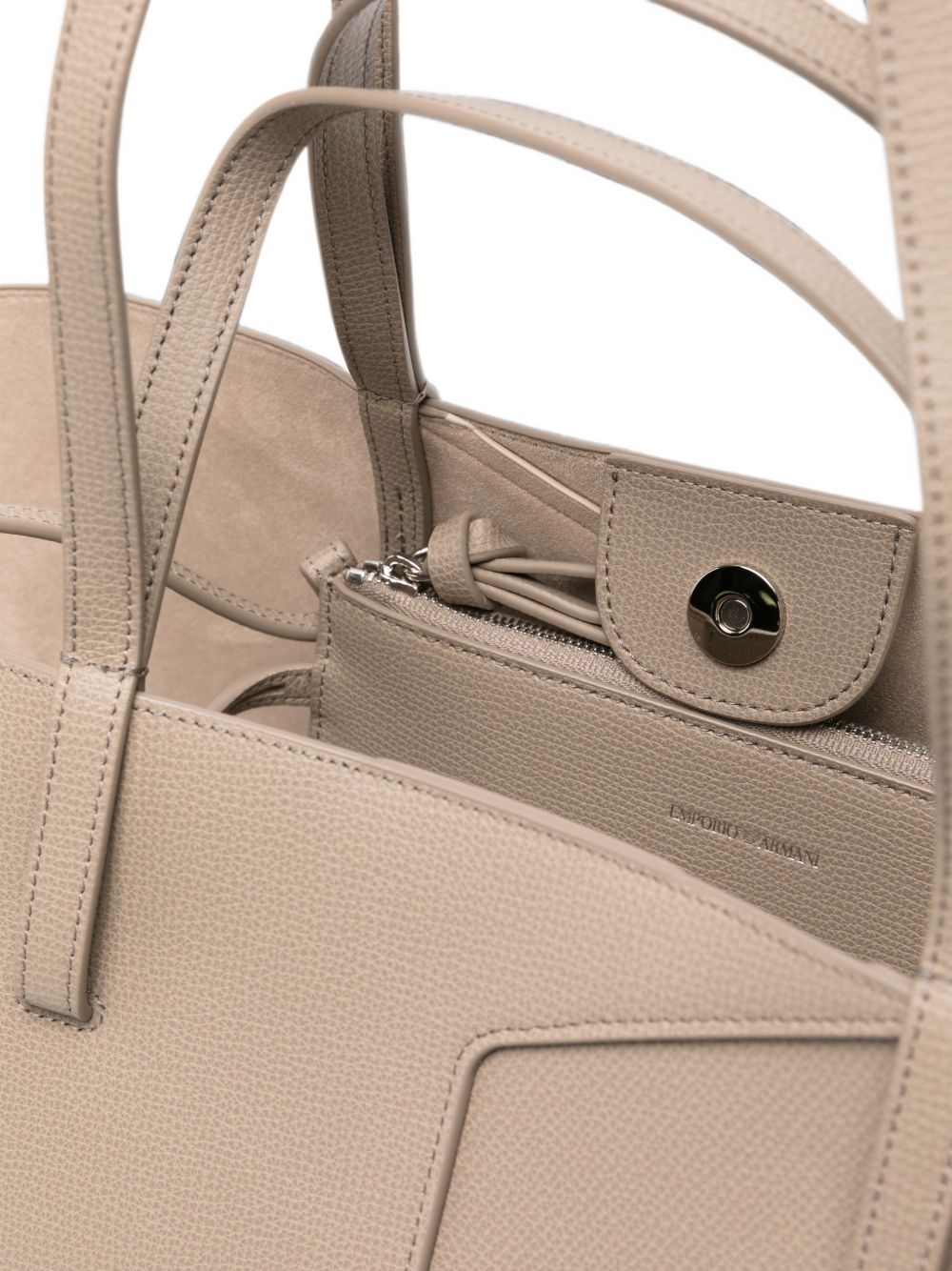 Emporio Armani Leather Tote Bag Gray