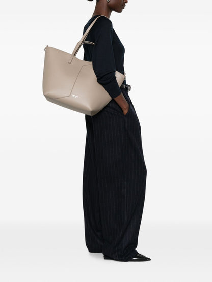 Emporio Armani Leather Tote Bag Gray