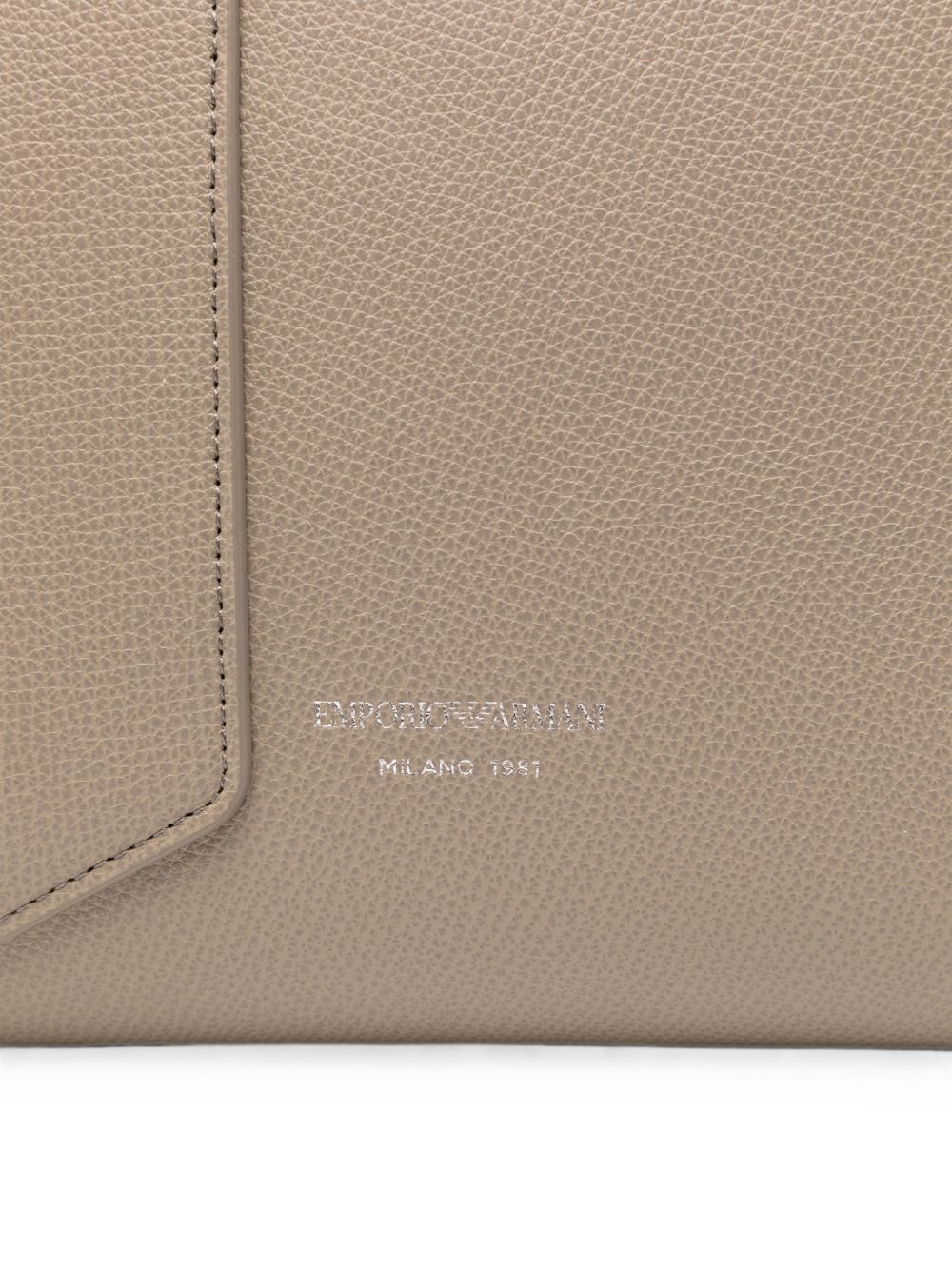 Emporio Armani Leather Tote Bag Gray