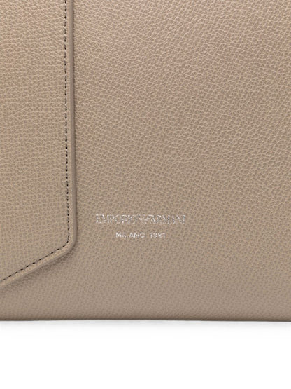 Emporio Armani Leather Tote Bag Gray