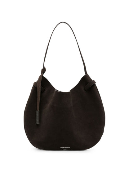 Emporio Armani Suede Leather Shoulder Bag BROWN