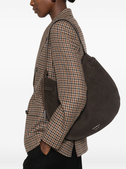 Emporio Armani Suede Leather Shoulder Bag BROWN