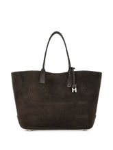 Hogan Address Medium Leather Tote BROWN