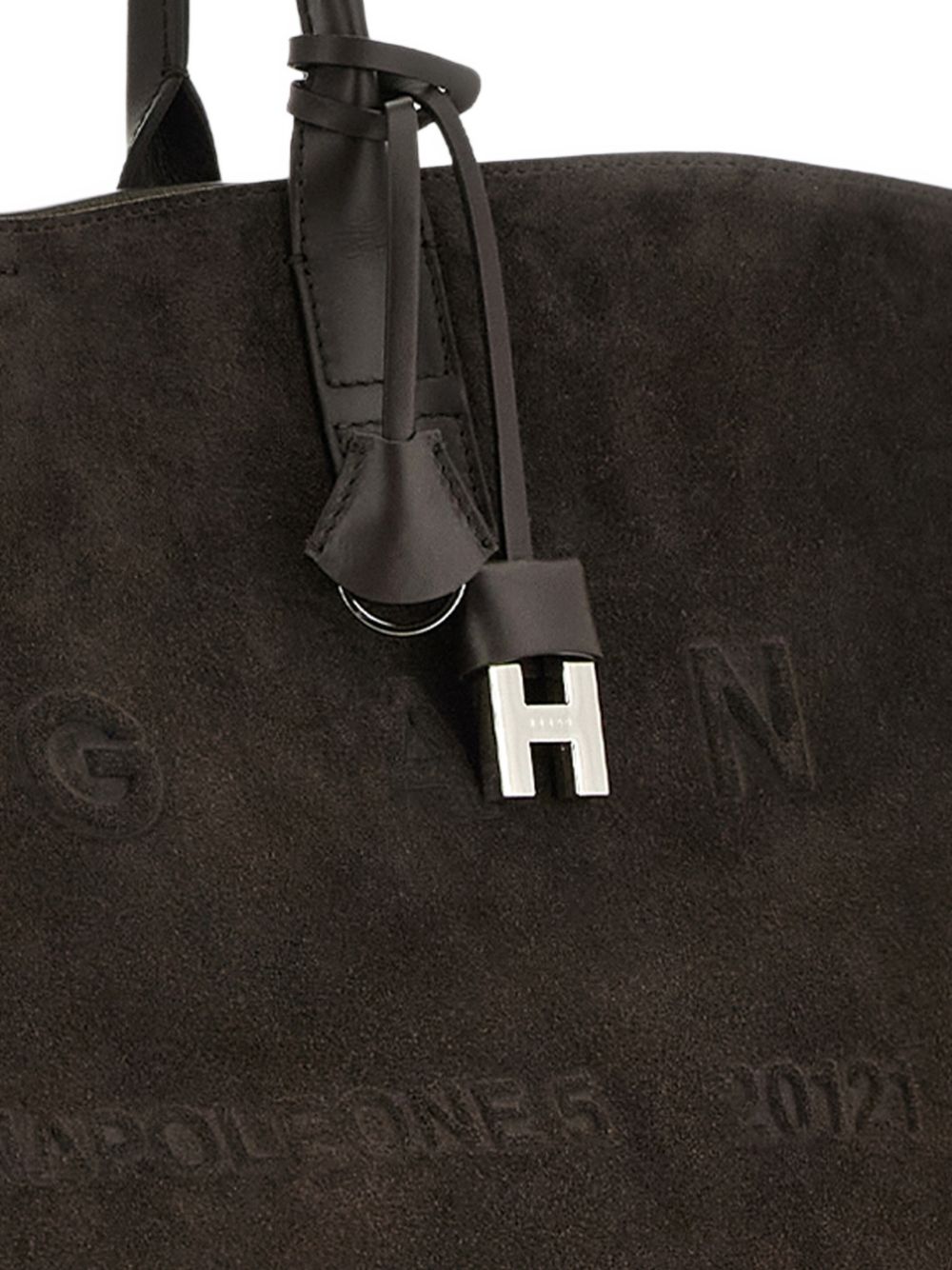 Hogan Address Medium Leather Tote BROWN