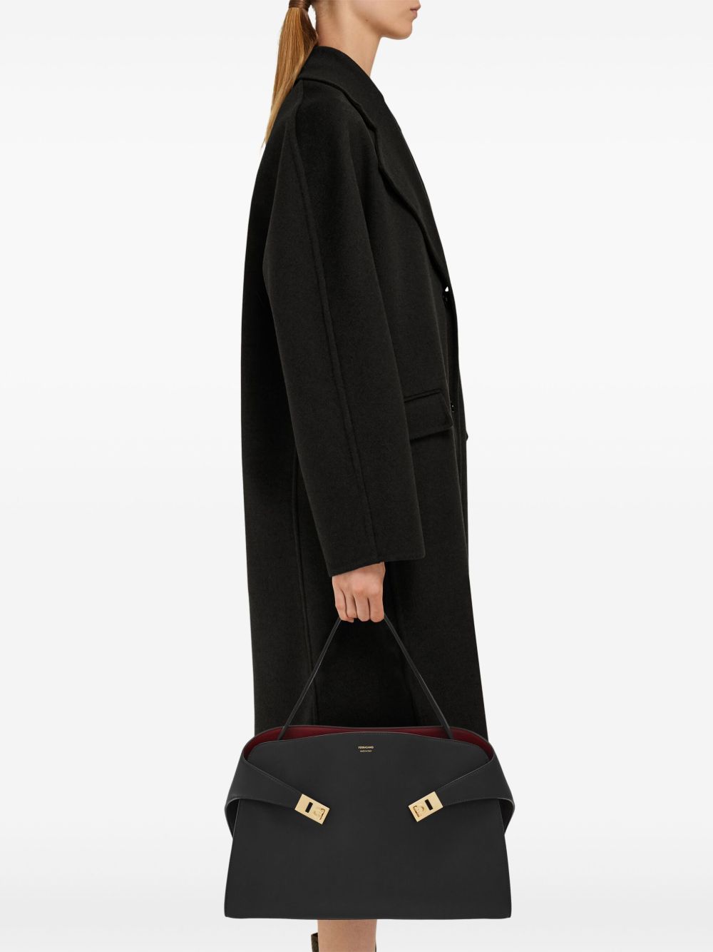Ferragamo Gancini Shoulder Bag BLACK