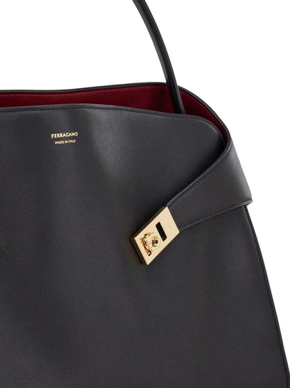 Ferragamo Gancini Shoulder Bag BLACK