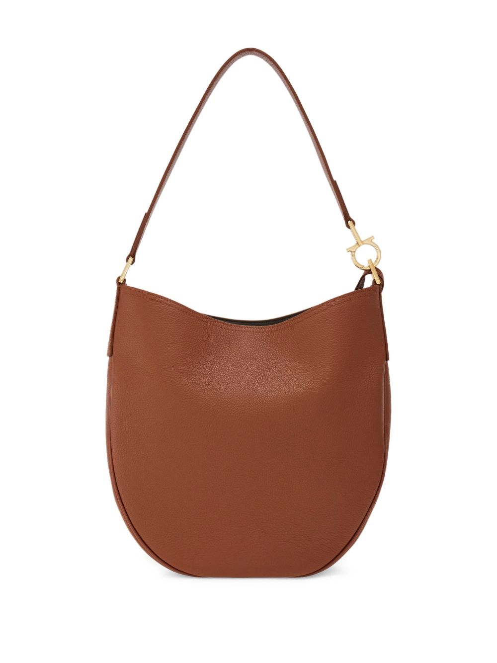 Ferragamo Medium Leather Hobo Bag Brown