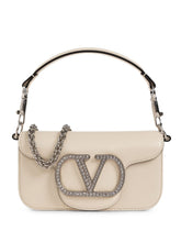 Valentino Garavani VLogo Crystal Embellished Bag Ivory