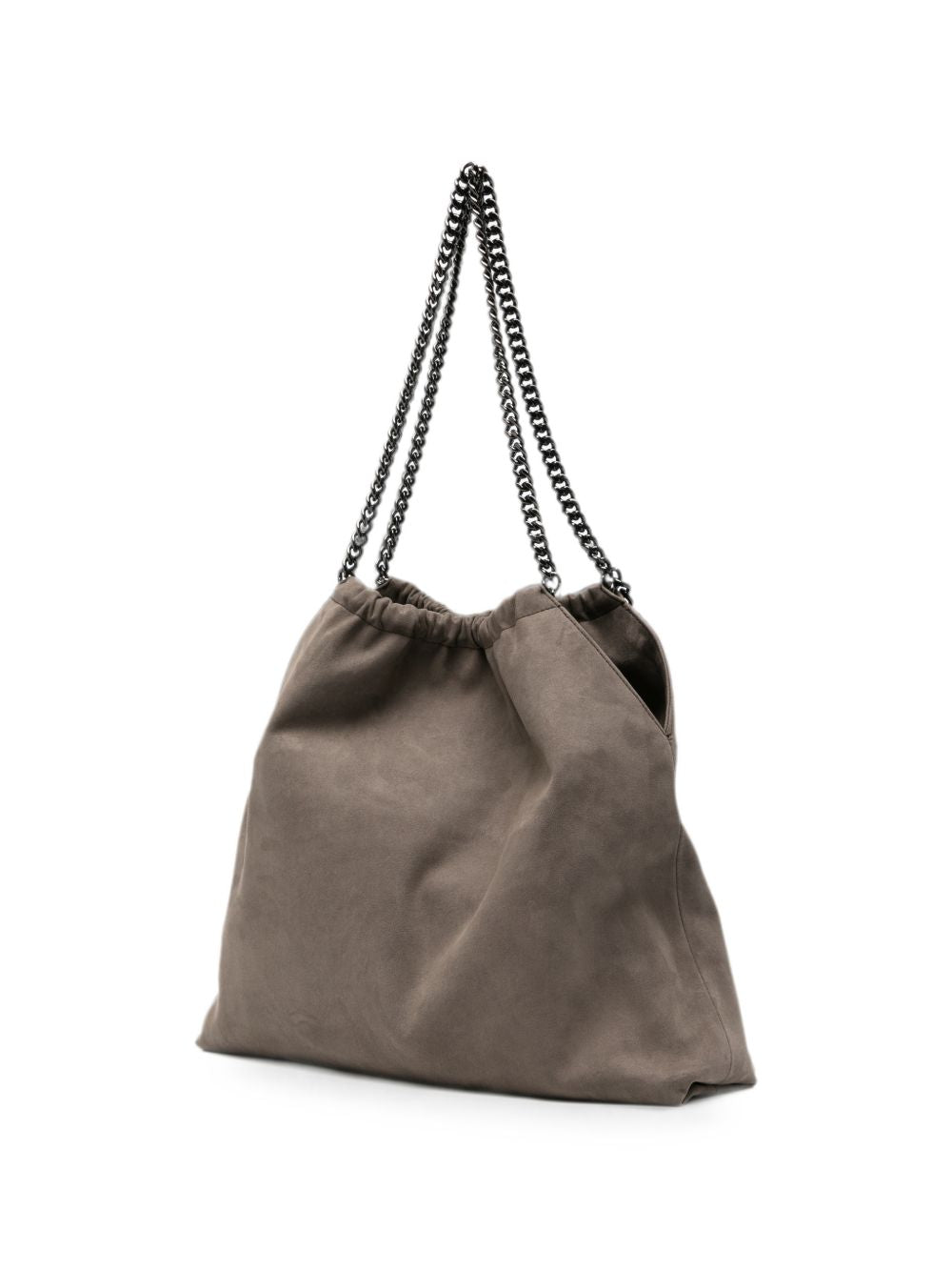 Stella McCartney Faux-Suede Ruched Bag BROWN