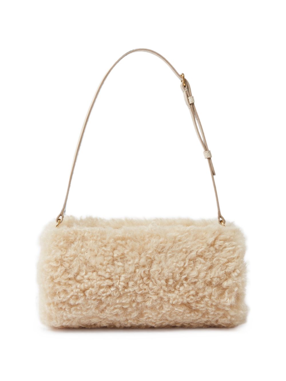 Stella McCartney Faux-Shearling Cylinder Bag BEIGE
