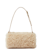 Stella McCartney Faux-Shearling Cylinder Bag BEIGE