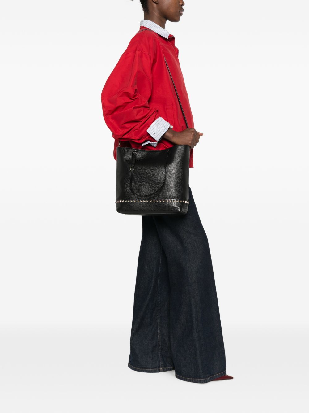 Valentino Garavani Rockstud Small Shoulder Bag BLACK