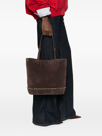 Valentino Garavani Rockstud Small Shoulder Bag BROWN
