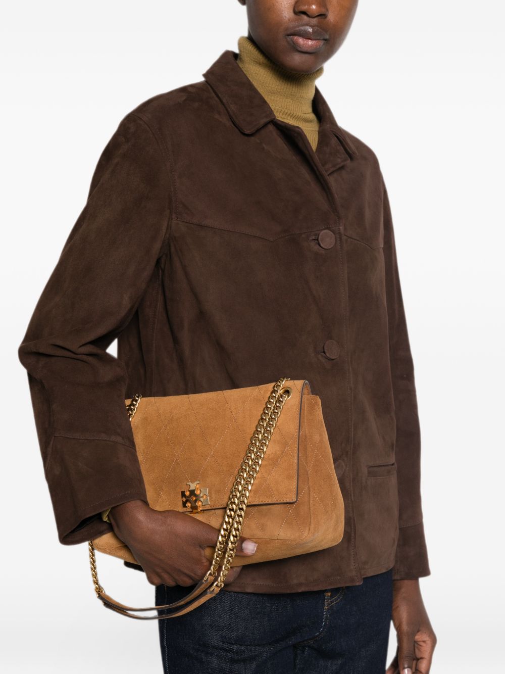Tory Burch Kira Quilted Crossbody Bag CAMEL