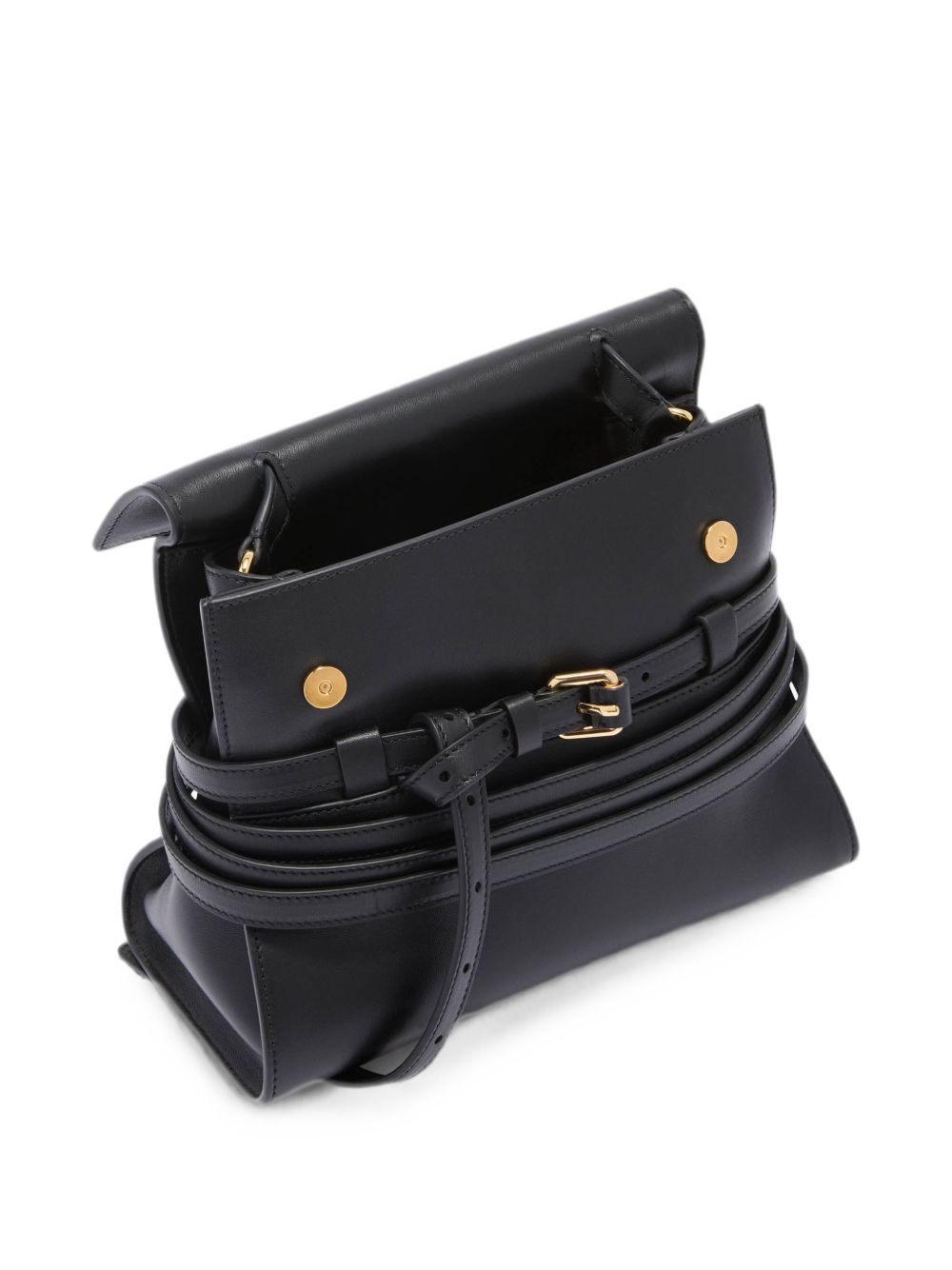 Moschino Buckle Strap Shoulder Bag BLACK