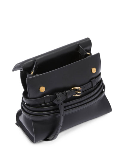 Moschino Buckle Strap Shoulder Bag BLACK