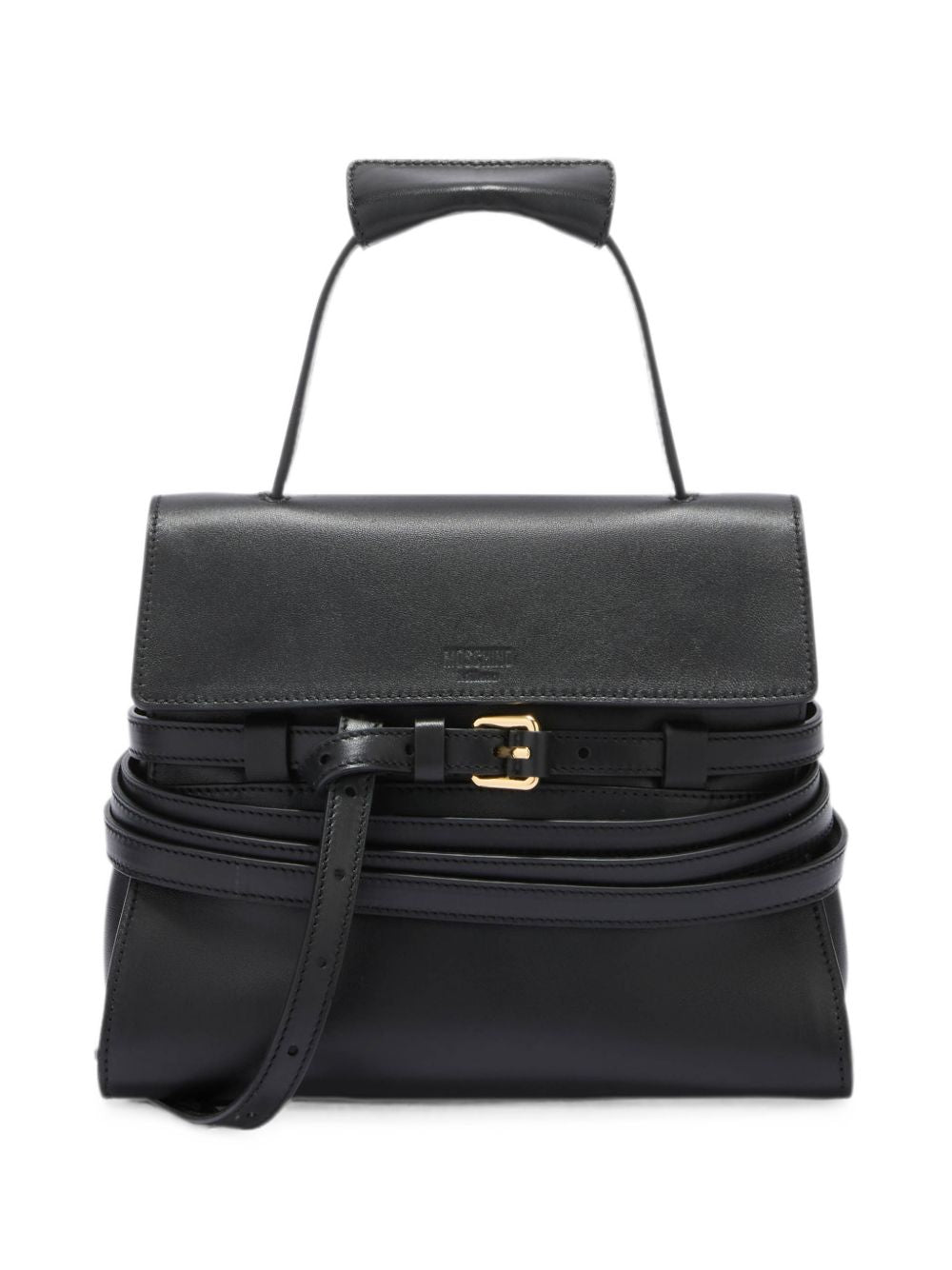 Moschino Buckle Strap Shoulder Bag BLACK