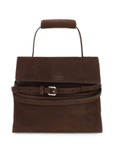 Moschino Tie Me Leather Handbag BROWN