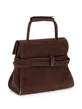 Moschino Tie Me Leather Handbag BROWN