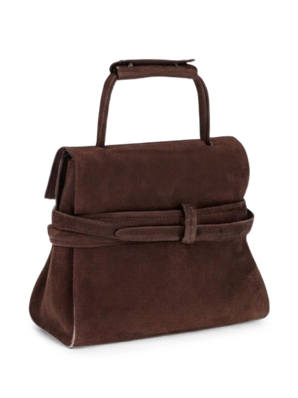 Moschino Tie Me Leather Handbag BROWN