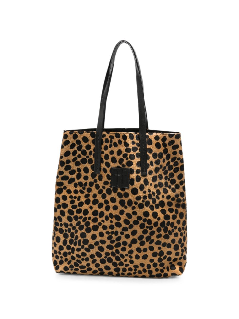 Forte Forte Leopard Print Leather Bag BEIGE