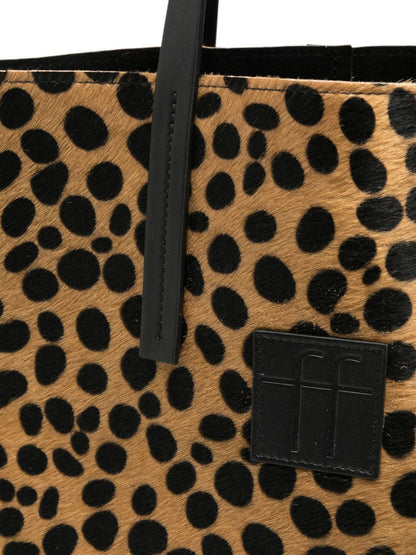Forte Forte Leopard Print Leather Bag BEIGE