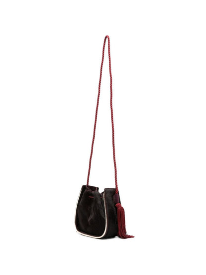 Forte Forte Calf Hair Drawstring Bag BORDEAUX