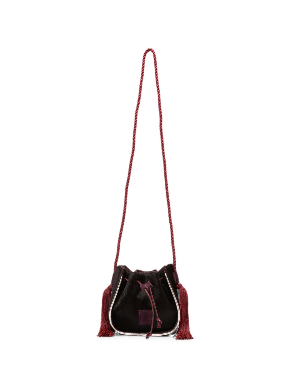 Forte Forte Calf Hair Drawstring Bag BORDEAUX