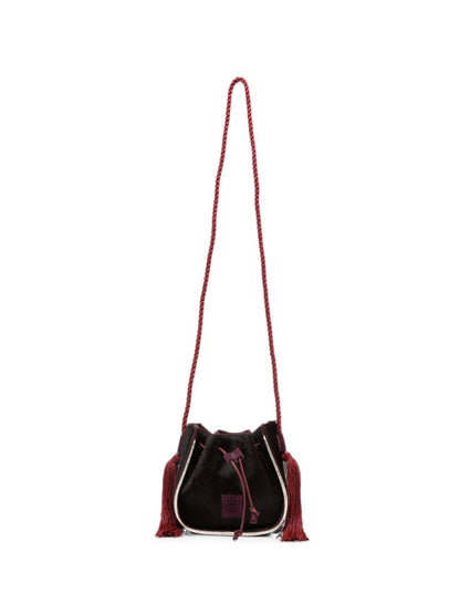 Forte Forte Calf Hair Drawstring Bag BORDEAUX