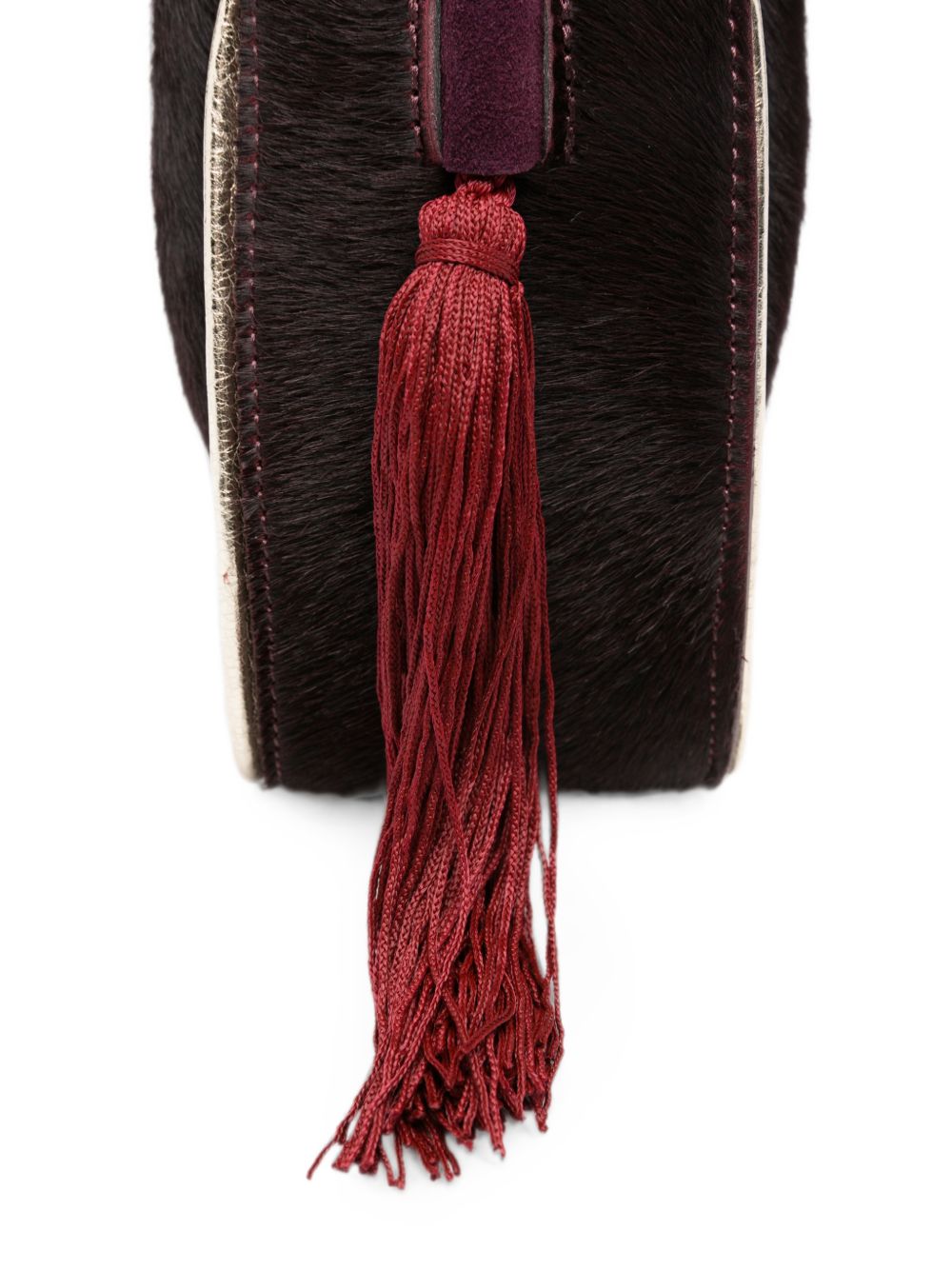 Forte Forte Calf Hair Drawstring Bag BORDEAUX