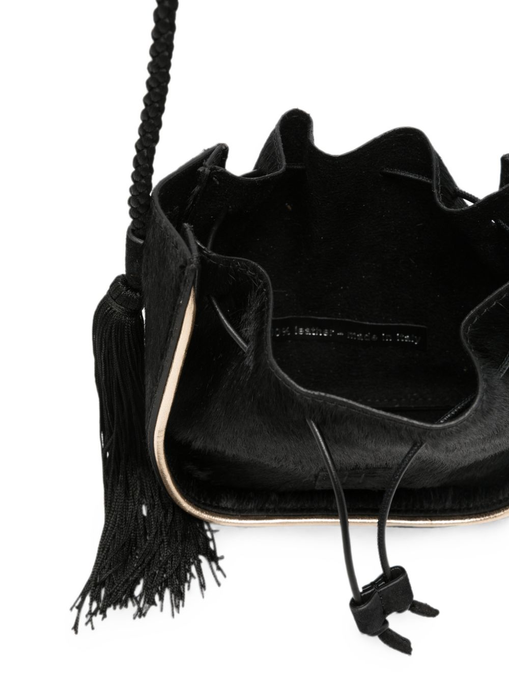 Forte Forte Calf Hair Drawstring Bag BLACK