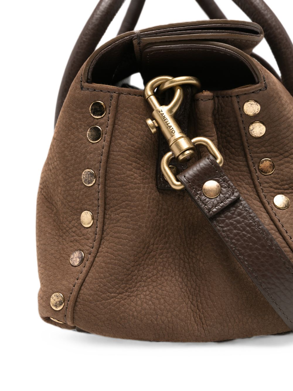 Zanellato Studded Small Tote BROWN