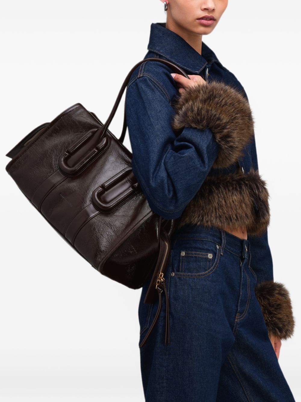 Marc Jacobs The Carryall Medium Leather Tote BROWN