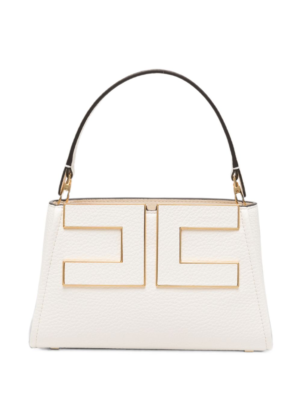 Elisabetta Franchi Logo Plaque Shoulder Bag WHITE