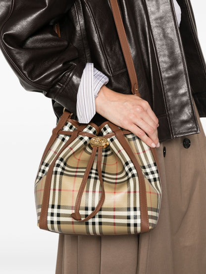 Burberry Check Canvas Drawstring Pouch BEIGE