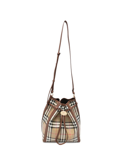 Burberry Check Canvas Drawstring Pouch BEIGE
