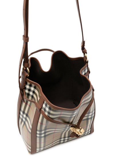 Burberry Check Canvas Drawstring Pouch BEIGE