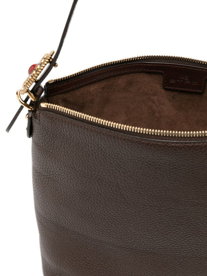 Etro Medium Leather Hobo Bag BROWN