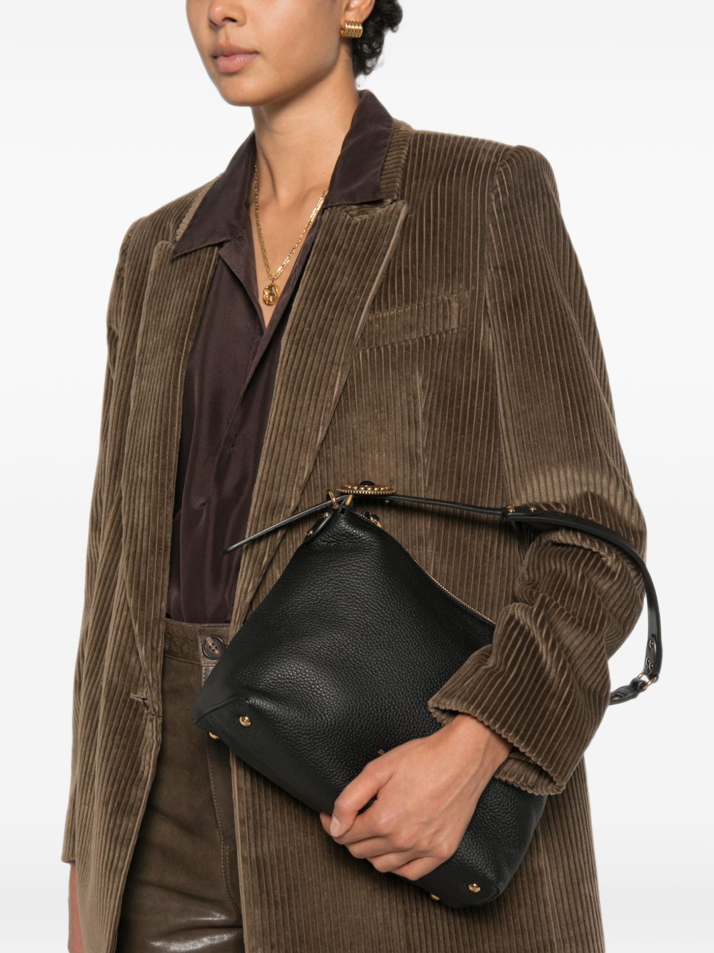 Etro Leather Hobo Bag BLACK