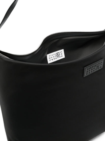 MM6 Maison Margiela Logo Nylon Shoulder Bag BLACK